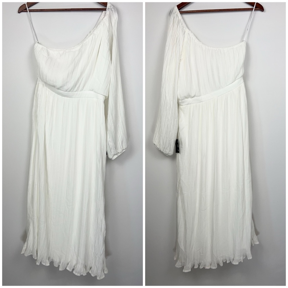 Lulus White One Shoulder Pleated M Midi Dress Long Sleeve Grecian Goddess
Style - Picture 4 of 12